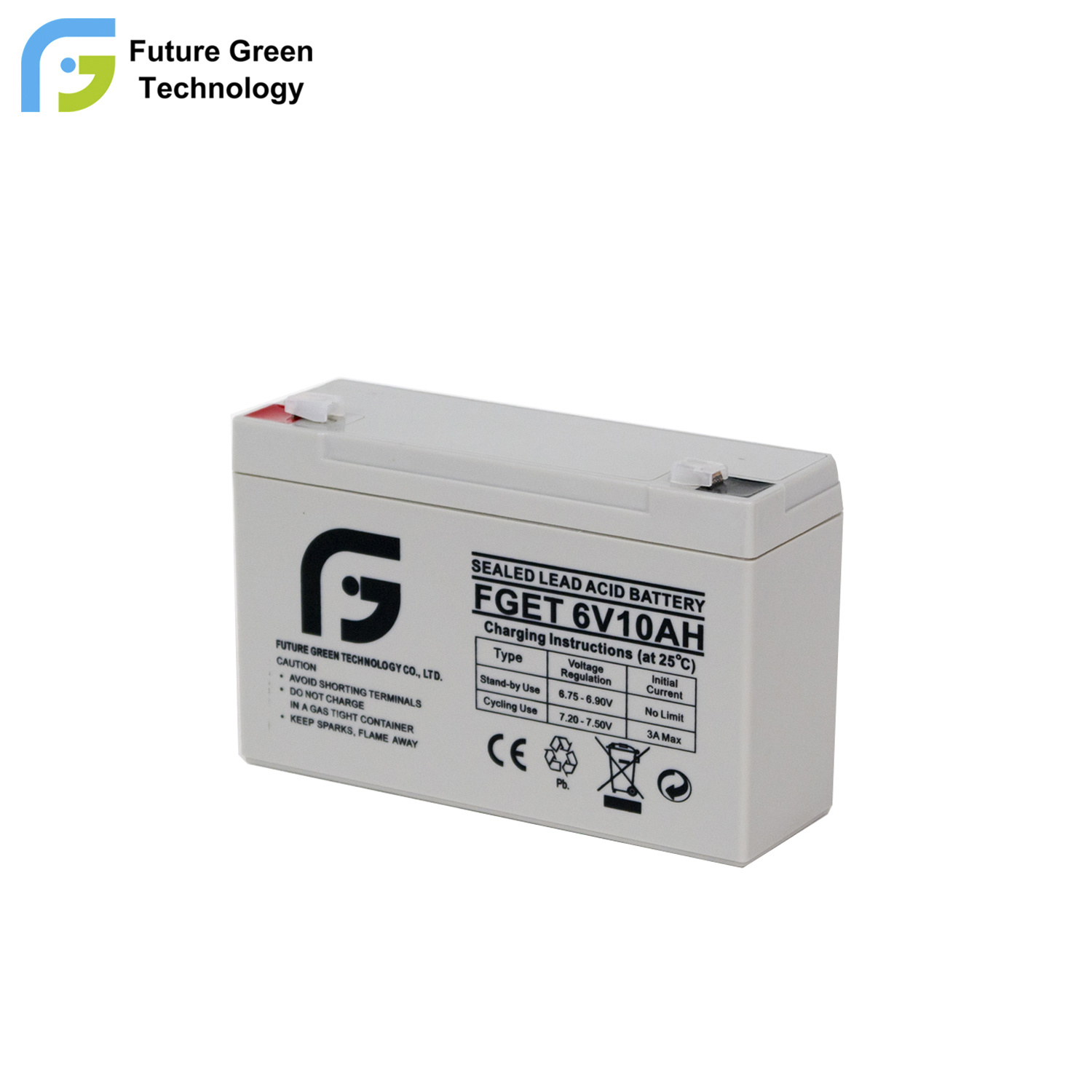 FGET 6V10ah Small Storage Lead Acid Batteries for Residential Home Energy System Ease Installation